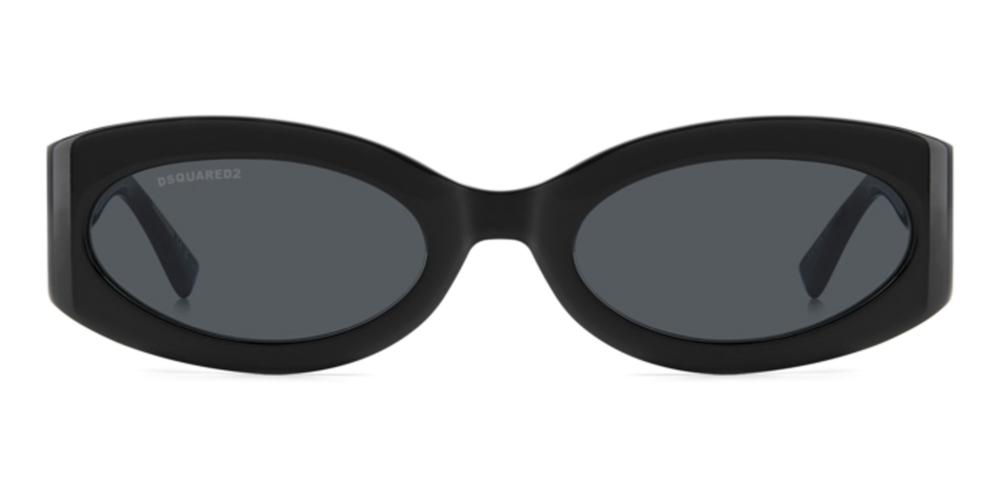 Sleek Black Acetate Sunglasses with Gold Accents