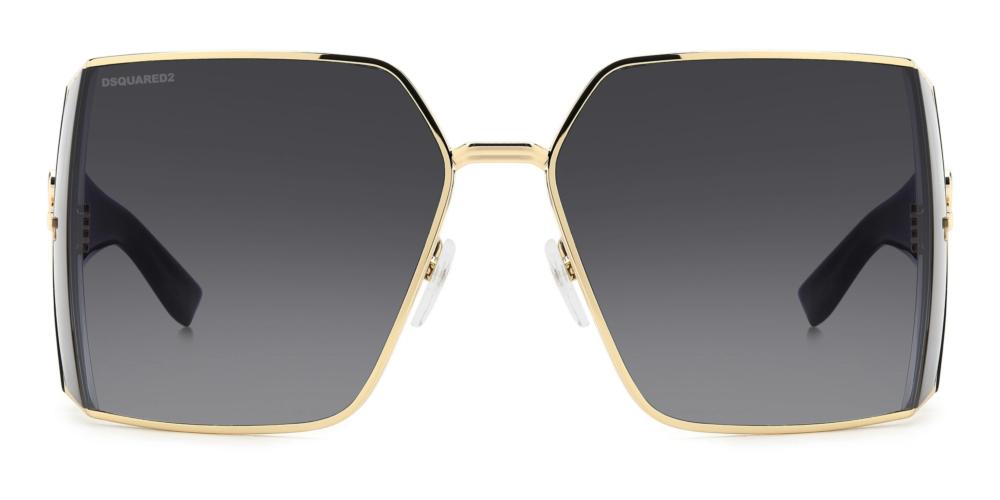 Bold Oversized Shield Sunglasses with Gold-Tone Accents