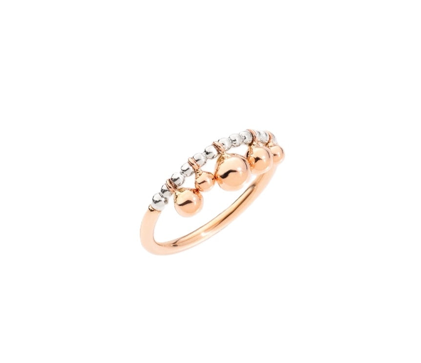Modern Elegance Rose and Silver Ring