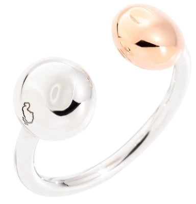 Sleek Open Cuff in Silver and Rose Gold Harmony
