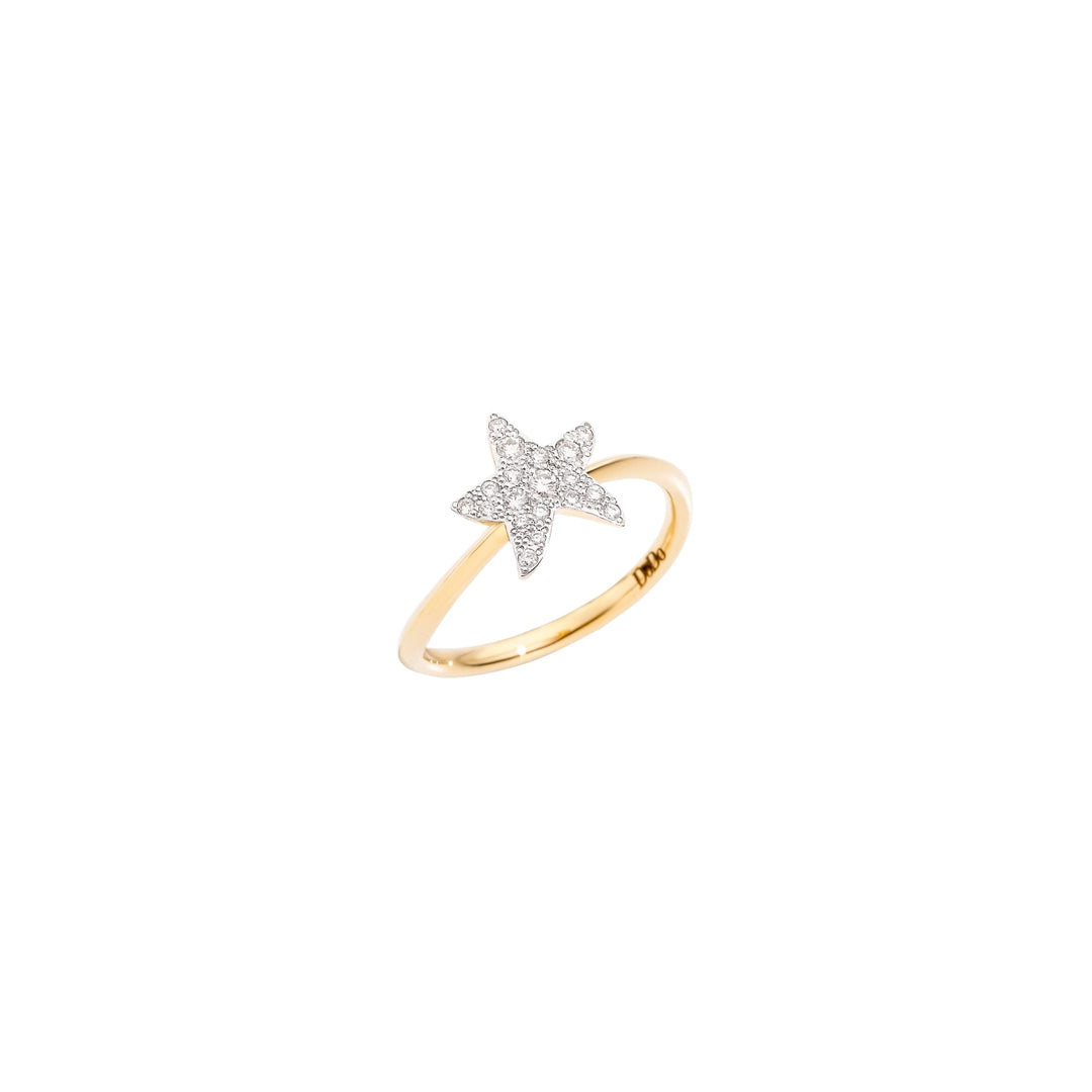 Radiant Harmony Yellow Gold Ring with Diamond Accents