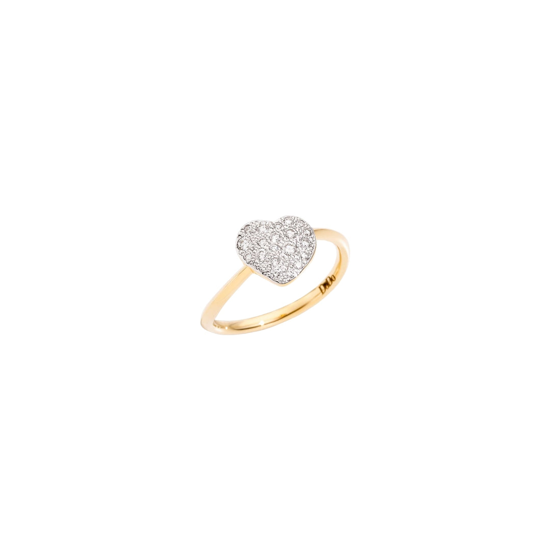 Radiant Heart Embrace Ring in Yellow Gold