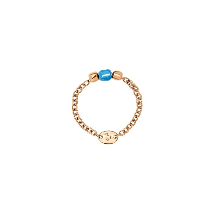Serene Blue Enamel Chain Bracelet in Rose Gold