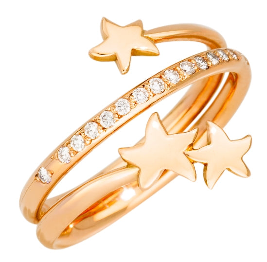 Dodo Gold and Crystal Rose Ring