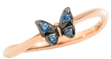 Dodo Rose Gold and Blue Gemstone Ring