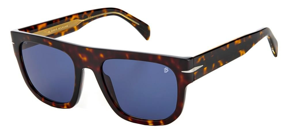 Refined Tortoiseshell Acetate Sunglasses with Blue Lenses