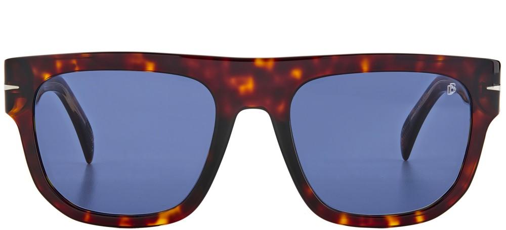 Refined Tortoiseshell Acetate Sunglasses with Blue Lenses