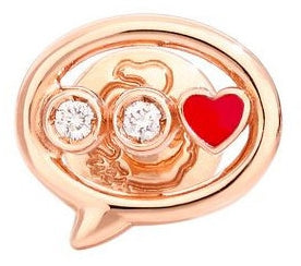 Radiant Heart Enamel Charm with Diamond Accents