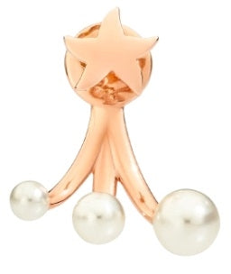 Pearl Cascade Rose Gold Single Stud