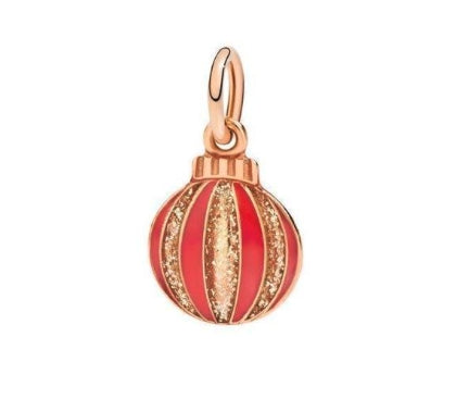 Radiant Rose Gold Pendant with Enamel and Glitter Accents