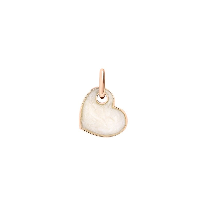 Heartfelt Rose Gold Enamel Pendant Charm