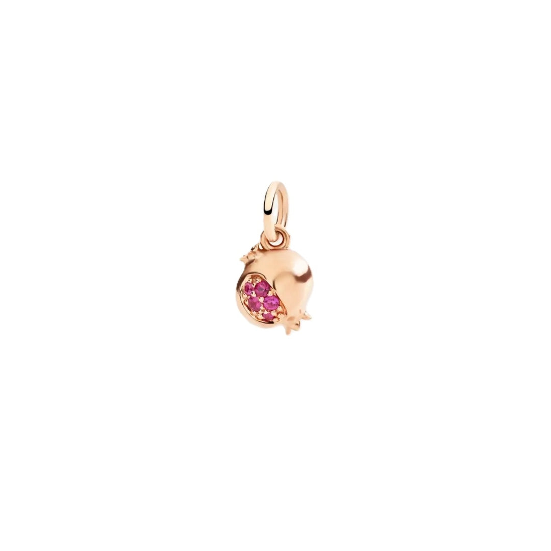 Rose Gold Charm Pendant with Pink Gemstone Elegance