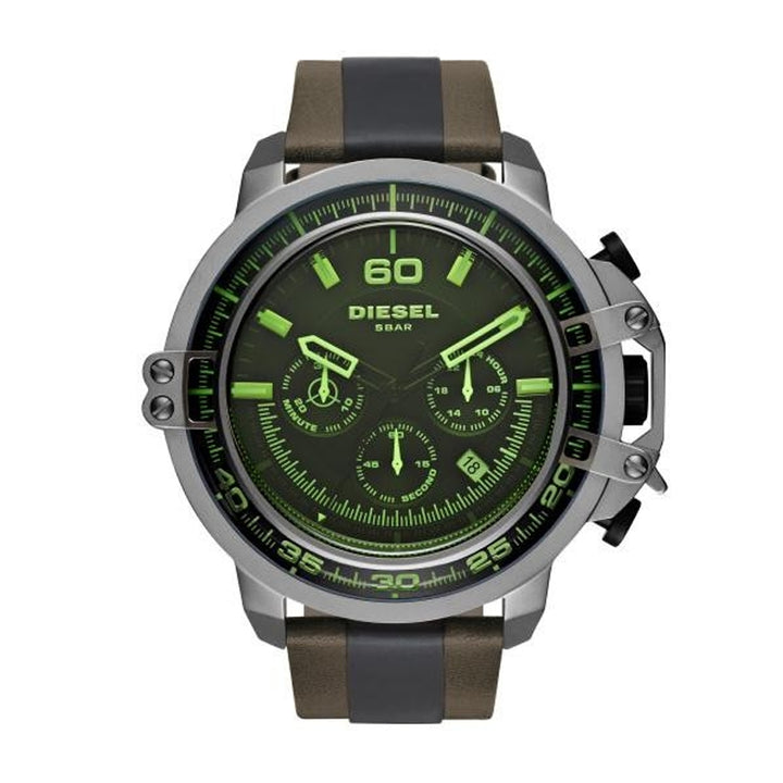 Chrono Edge Sport Leather Strap Watch
