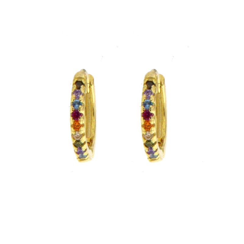 Radiant Spectrum Multi-Gemstone Hoop Earrings