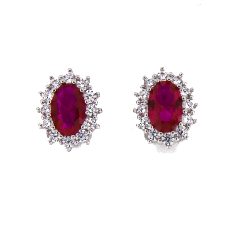 Radiant Ruby and Diamond Elegance Studs