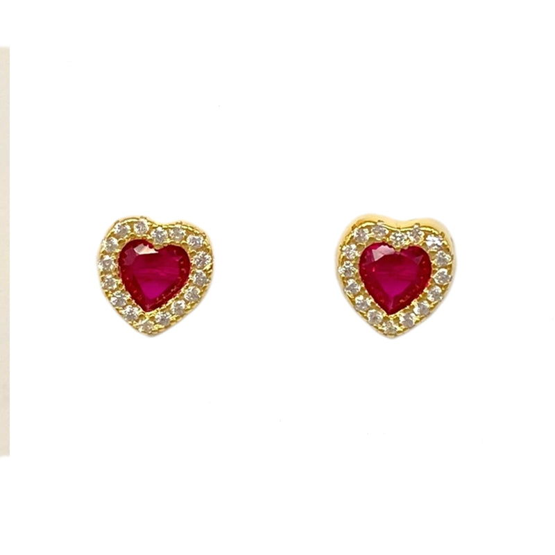 Radiant Ruby and Diamond Elegance Studs
