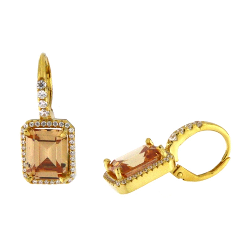 Champagne Glow Crystal Drop Earrings
