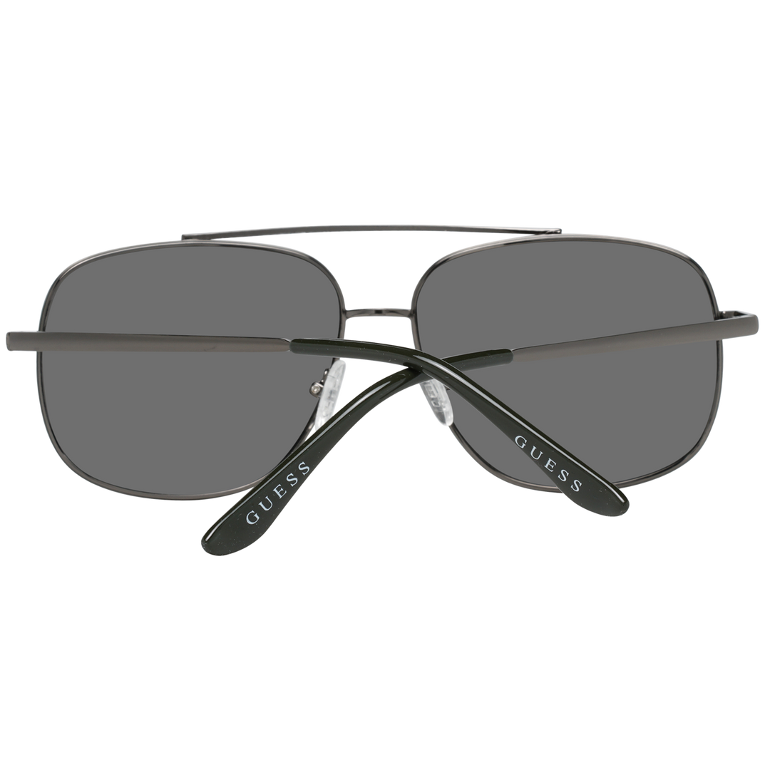 Unisex gunmetal aviator sunglasses with double bridge, adjustable nose pads, and mirrored lenses on white background