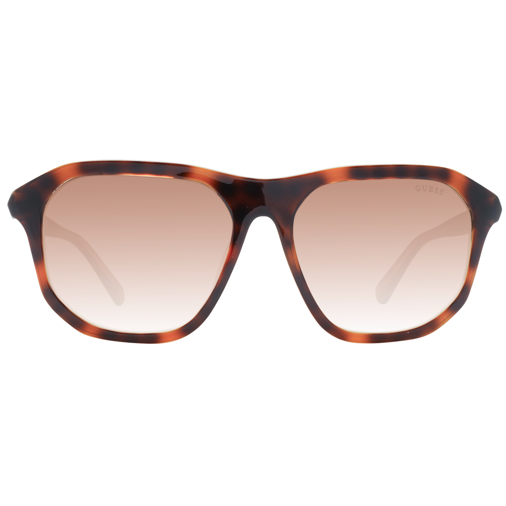 Unisex tortoise shell square sunglasses in plastic frame with gradient lenses on white background