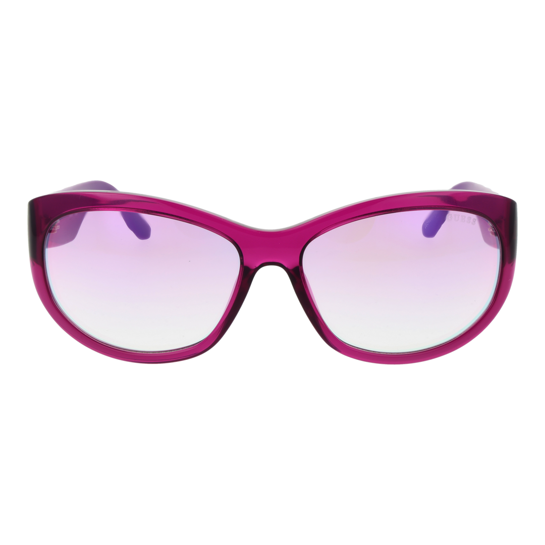 Pink and purple cat-eye sunglasses with gradient lenses and gold-accented embossed temples for Women