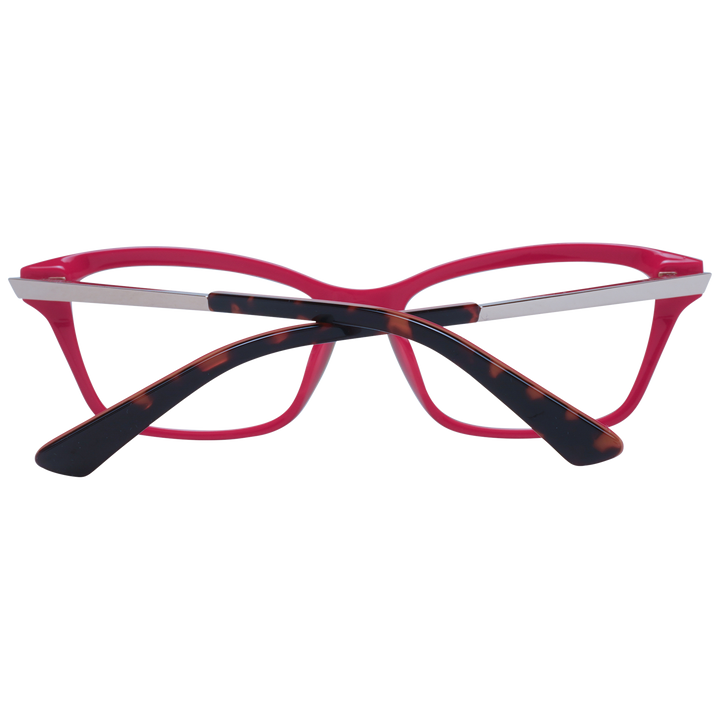 Tortoiseshell square eyeglasses for Women with pink and silver accents, metal temples, triangular studs