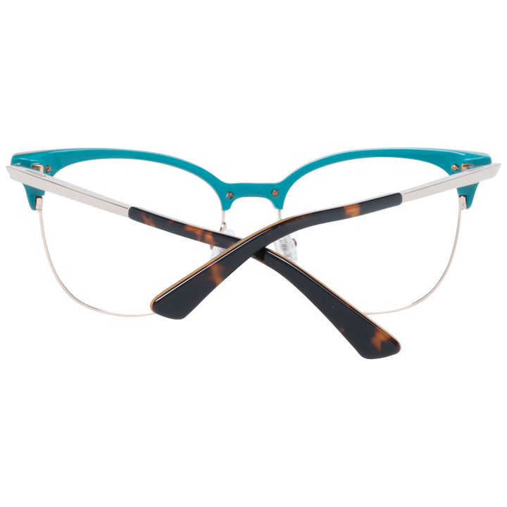 Tortoise shell cat-eye eyeglasses for Women with turquoise and gold triangular corner accents