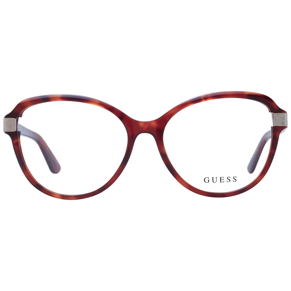 Tortoise brown round eyeglasses for Women with plastic frame and metallic decorative hinge