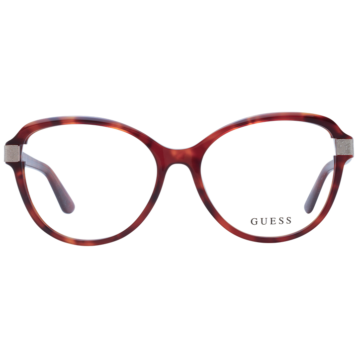 Tortoise brown round eyeglasses for Women with plastic frame and metallic decorative hinge