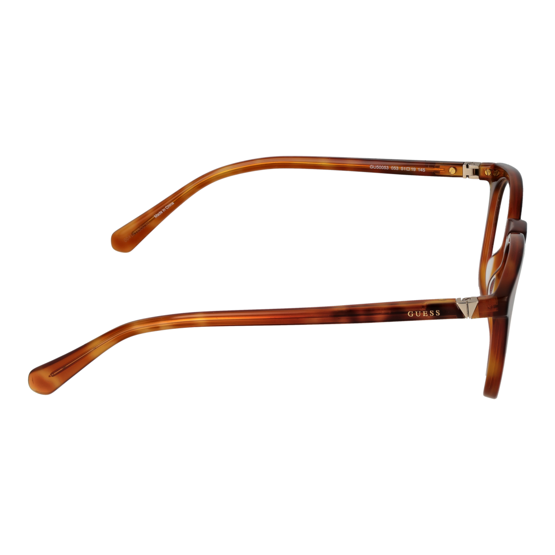 Brown tortoiseshell round eyeglasses for Women, plastic frame, metal temple accents, classic profile