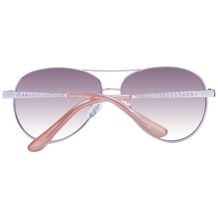 Silver metal aviator sunglasses with gradient purple lenses and rhinestones on the top bar
