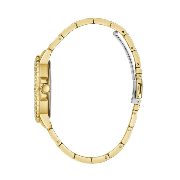 Radiant Gold-Tone Chronograph with Crystal Accents