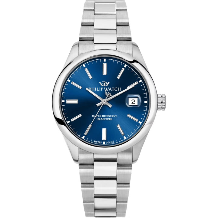 Philip Watch Silver & Blue Analog Timepiece