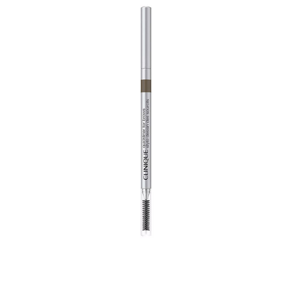Slim twist-up eyebrow pencil in deep shade, ultra-fine tip visible