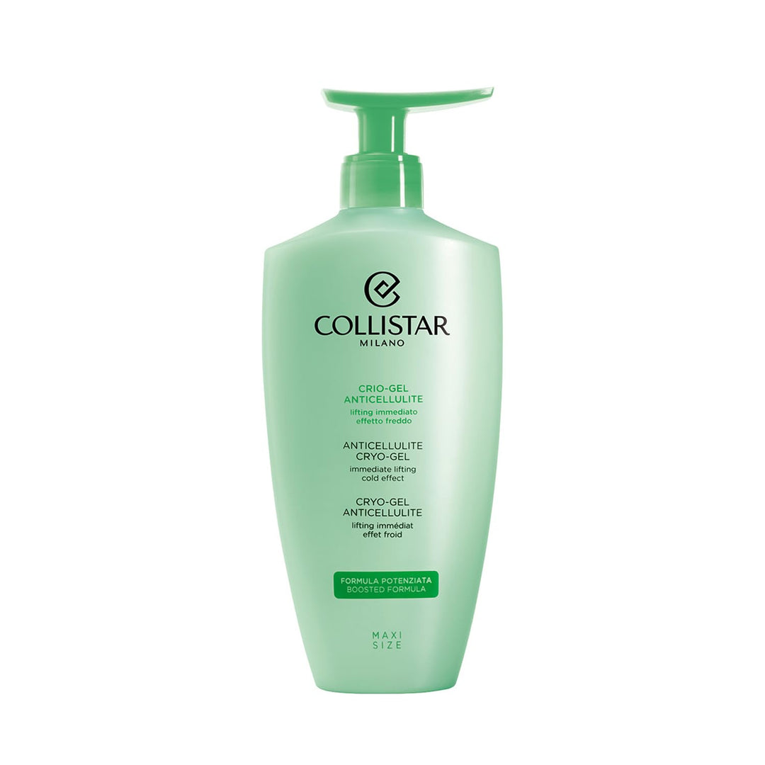 Collistar Cooling Cellulite Gel Bath & Body: transparent cooling gel tube, 400 ml, light-blue gel texture
