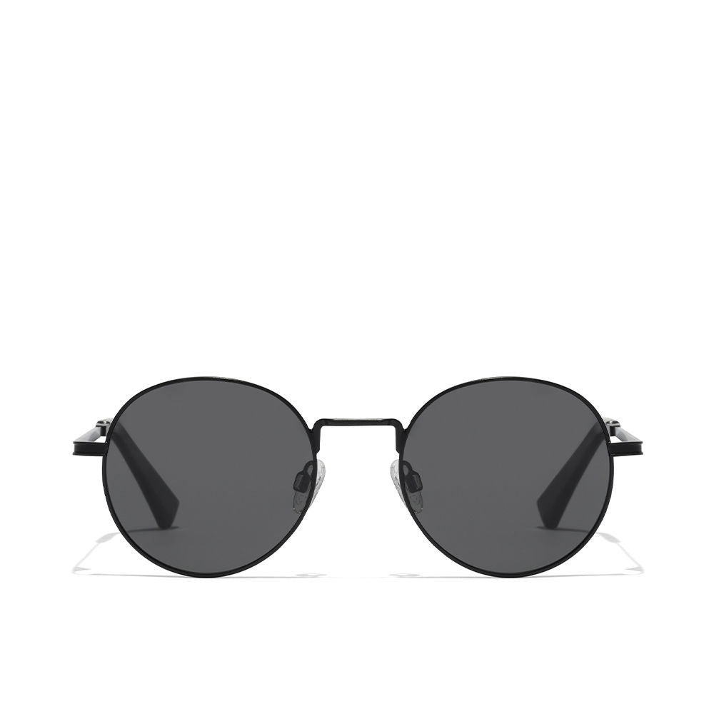 Gold round metal sunglasses with deep green polarised lenses, unisex style