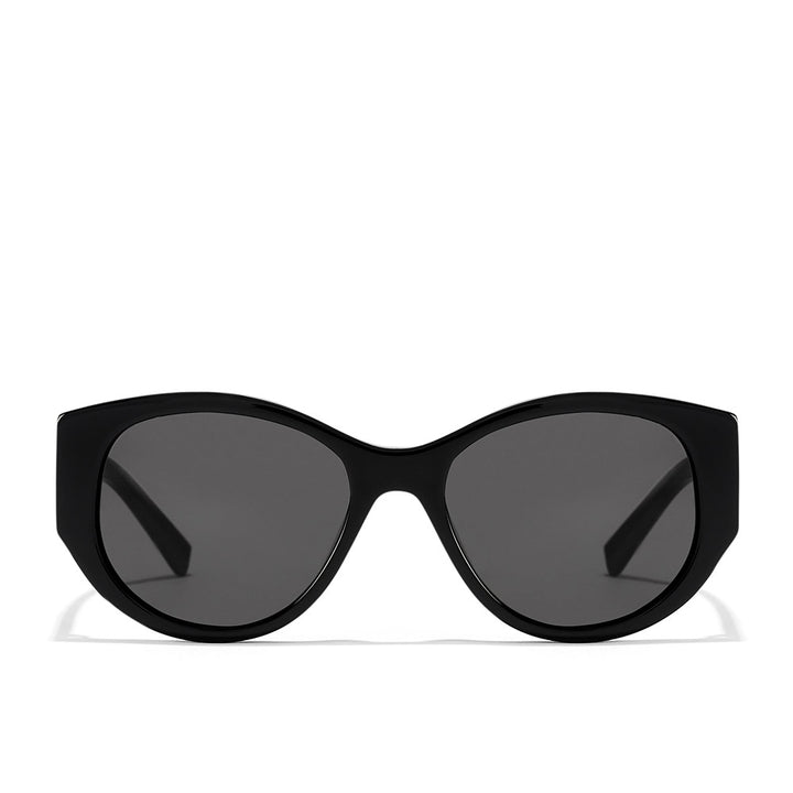 Unisex polished acetate sunglasses with clipped upper rims and triangular temples, brown Havana lenses