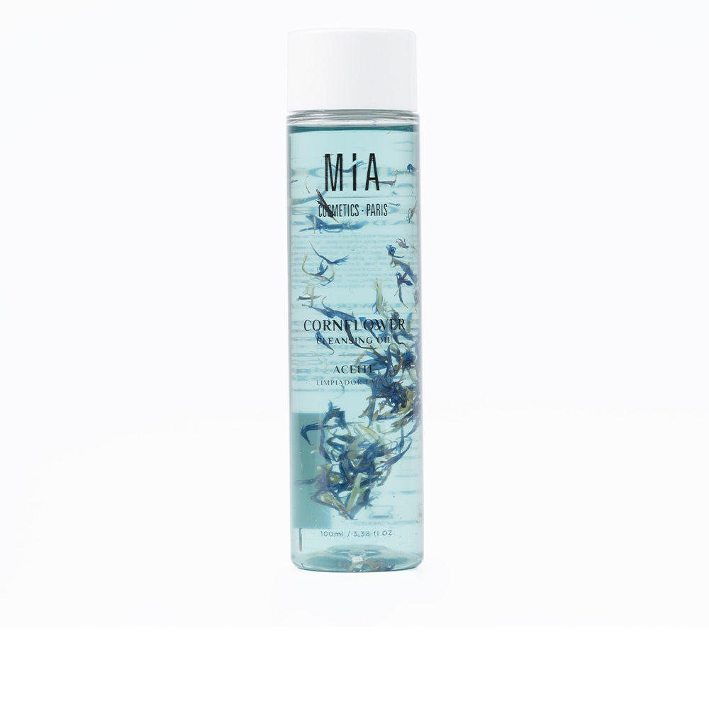 Bottle of light cleansing oil with cornflower petals, 100 ml, Unisex