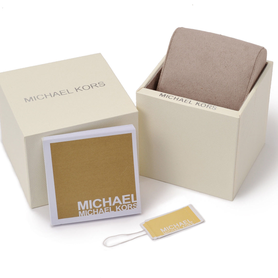 Michael Kors Gold-Tone Rectangular Crystal Watch