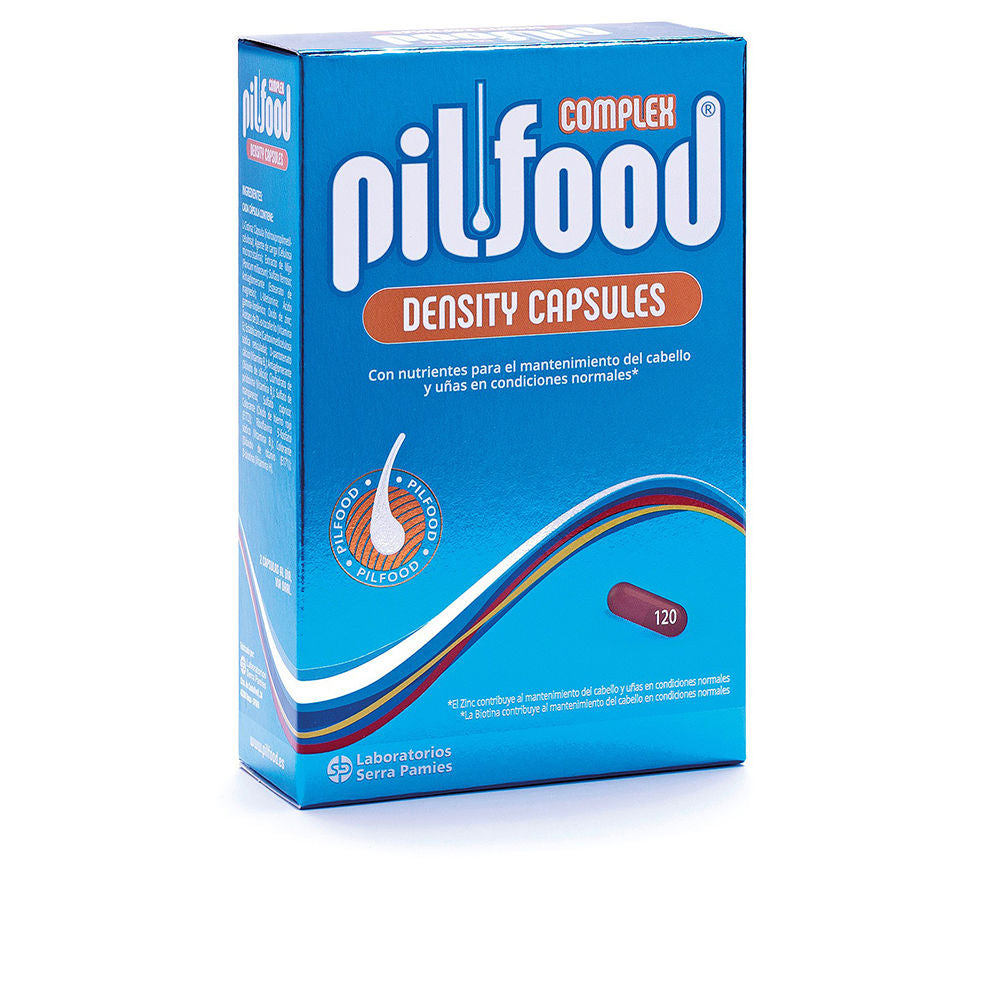 Bottle of 120 hair density capsules; supplement ingredients listed