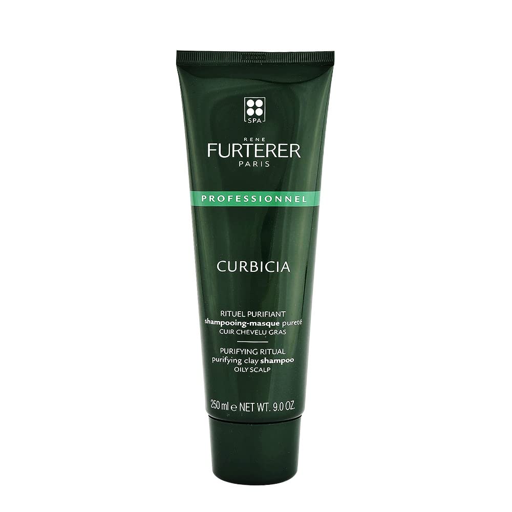 Rene Furterer Curbicia Shampoo: 250 ml tube of purifying clay shampoo, clay and citrus botanical imagery
