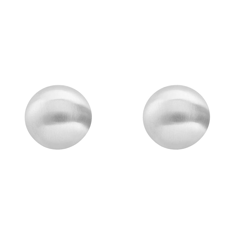 Stroili Silver Stud Earrings: close-up of polished silver stud earrings with rounded silhouette