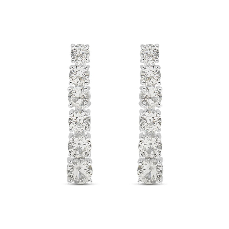 Stroili Sterling Silver Cubic Zirconia Stud Earrings: 925 sterling silver stud earrings with round cubic zirconia