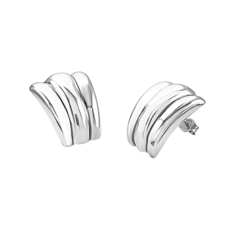 Stroili Sterling Silver Drop Earrings: 925 sterling silver drop earrings with white finish and butterfly back closure